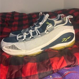 Rare Vintage Reebok DMX Run 10s in Blue/Lime, sz 8.5, fair condition, preowned